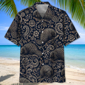 Midnight Porcupine Paisley Hawaiian Shirt
