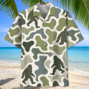 Bigfoot Camouflage Hunting Funny Pattern Hawaiian Shirt