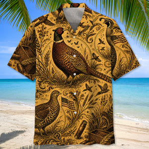 Upland Bird Hunting Legend Vintage Art Hawaiian Shirt