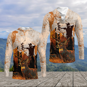 Vintage Deer Hunting Orange All Over Print Shirt