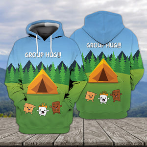 Funny Group Hugs Camping All Over Print Shirt
