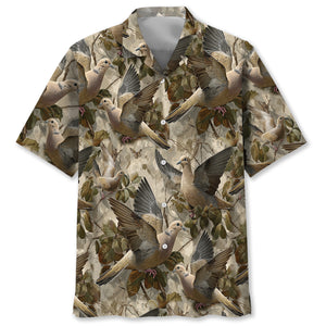 Woodland Mourning Dove Paradise Hawaiian Shirt