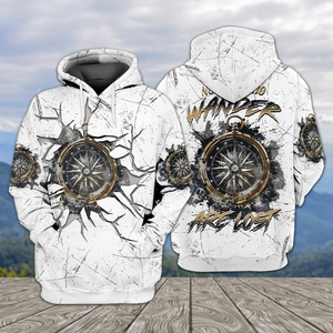 Not All Who Wander Are Lost Compass Cracks All Over Print Shirt