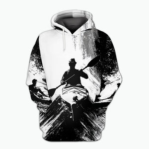 Black And White Kayaking Lover All Over Print Shirt