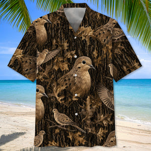 Vintage Wild Dove Art Camo Hawaiian Shirt