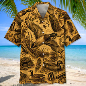 Waterfowl Hunting Legend Vintage Art Hawaiian Shirt