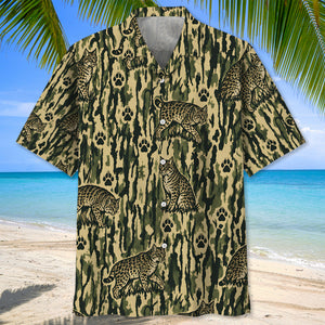 Bobcat Stripe Camouflage Hawaiian Shirt