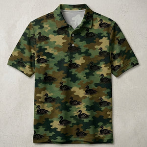 Duck Camouflage Millitary Men Polo Shirt