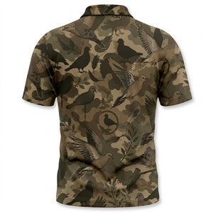 Tactical Mourning Dove Hunting Pattern Men Polo Shirt