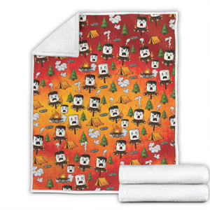 Burnt Marshmallow Camping Fleece Blanket Collection