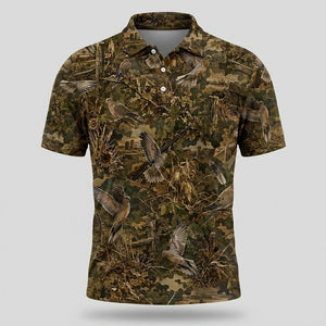 Dove Hunting Camo Men Polo Shirt