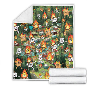 Burnt Marshmallow Camping Fleece Blanket Collection