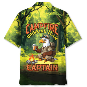 Campfire Drinking Team Captain Eagle Hawaiian Shirt