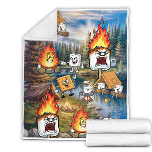Burnt Marshmallow Camping Fleece Blanket Collection