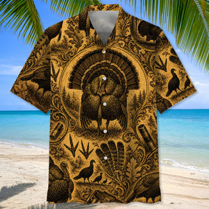 Turkey Hunting Legend Vintage Art Hawaiian Shirt
