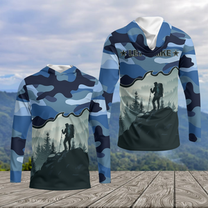 Hiking Mountain Blue Camo All Over Print Shirt