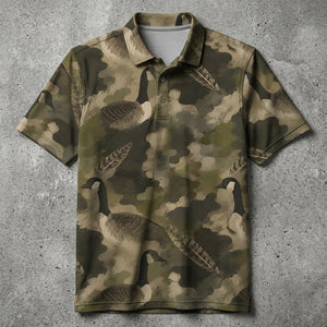 Goose Camouflage Graphic Pattern Men Polo Shirt