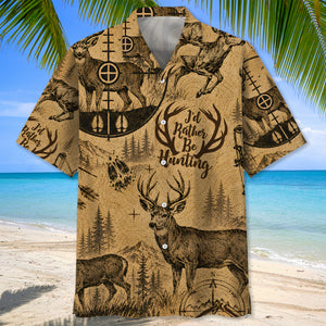 Mule Deer I'd Rather be Hunting Hawaiian Shirt