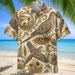 Vintage Dove Hunting Toile Hawaiian Shirt