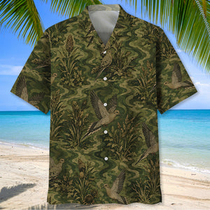 Vintage Mourning Dove Camo Hawaiian Shirt