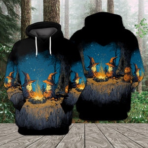 Spooky Pumpkin Campfire Night All Over Print Shirt