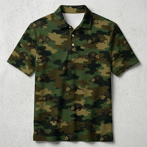 Opossum Camouflage Millitary Men Polo Shirt