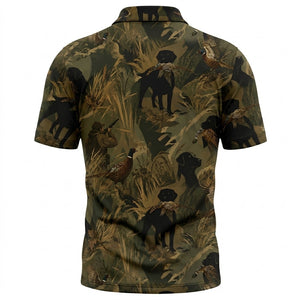 Wild Pheasant Retriever Camouflage Polo Men Shirt