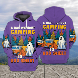 Halloween Camping Ghost – A Day Without Camping Is Boo Sheet All Over Print Shirt