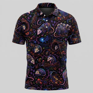 Midnight Opossum Neon Men Polo Shirt