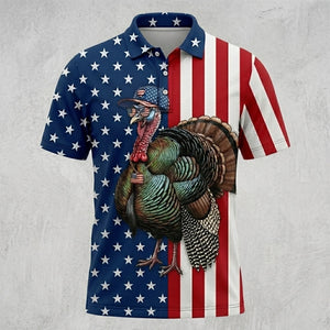 America Wild Turkey Hunting Funny Men Polo Shirt