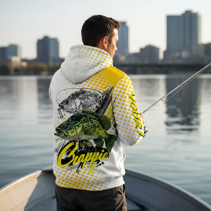Custom Name Crappie Fish Yellow All Over Print Shirt