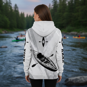 Custom Name Kayaking Black And White All Over Print Shirt