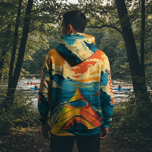 Custom Name Sunset Kayaking Scene All Over Print Shirt