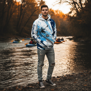 Custom Name Kayaking Blue All Over Print Shirt