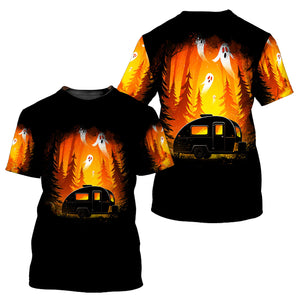 Horror Campfire In The Wild All Over Print Shirt