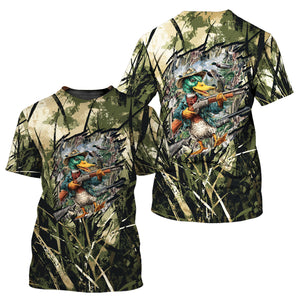 America Mallard Duck Hunting Camo All Over Print Shirt