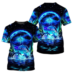 Peace Sea Happy Dolphins All Over Print Shirt