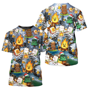 Camping Drinking Beer Party All Over Print Shirt
