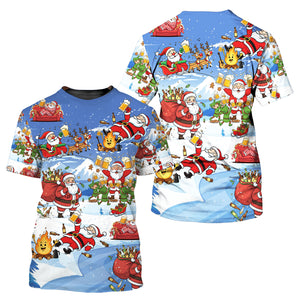 Santa Camping Funny All Over Print Shirt