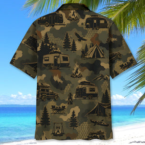 Camp Life Camping Camouflage Hawaiian Shirt