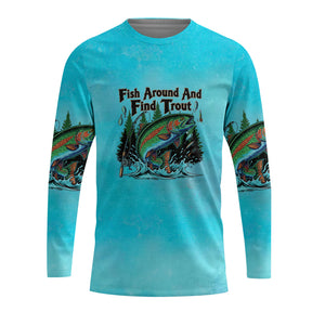 Fish Around And Find Trout Retro Graphic All Over Print Shirt