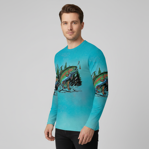 Fish Around And Find Trout Retro Graphic All Over Print Shirt
