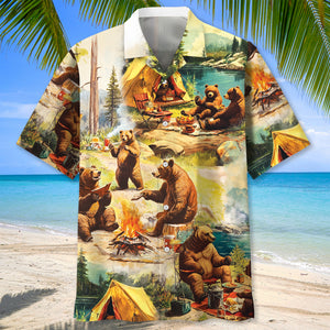 Wildlife Animal Camping Hawaiian Shirt