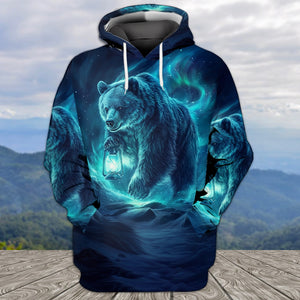 Wild Bear In The Night All Over Print Shirt