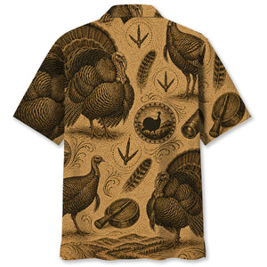 Turkey Hunting Vintage Artwork Hawaiian Shirt