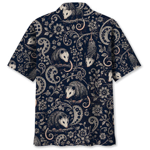 Midnight Opossum Paisley Hawaiian Shirt