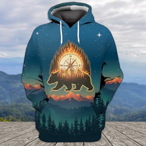 Bear Camp I Hate People Mountain Night Forest All Over Print Shirt