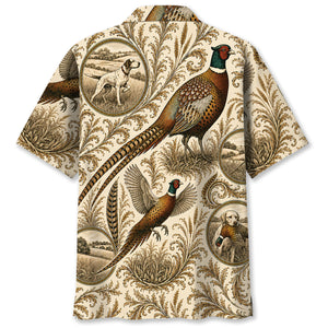 Vintage Pheasant Hunting Toile Hawaiian Shirt