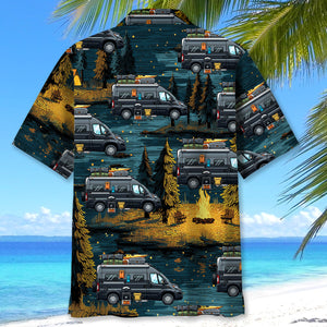 Vintage Conversion Van Camping Hawaiian Shirt