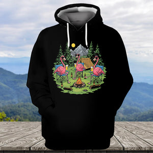 Funny Flamingo Making Memories Campfire All Over Print Shirt